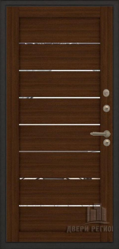 Входная дверь Regidoors ГОЛИАФ ТЕРМО LIGHT 2125 с зеркалом "Орех вельвет" - второе изображение